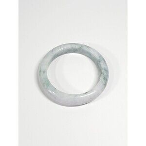 Jadeite Green Gray White Bangle Bracelet 67mm 98.4g